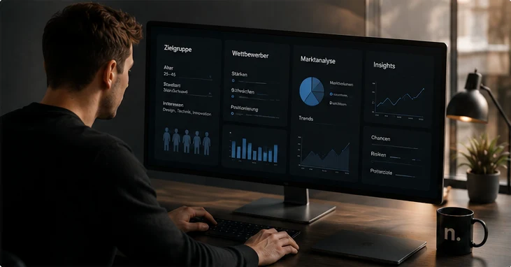 SEO-Auswertung mit steigender Sichtbarkeitskurve auf einem Monitor