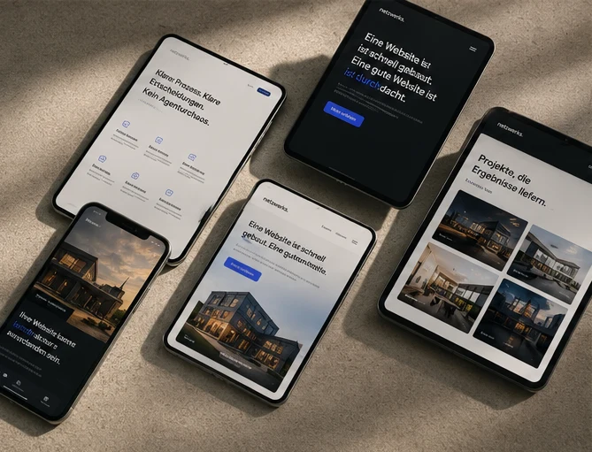 Fertiges responsives Webdesign auf mehreren Geräten
